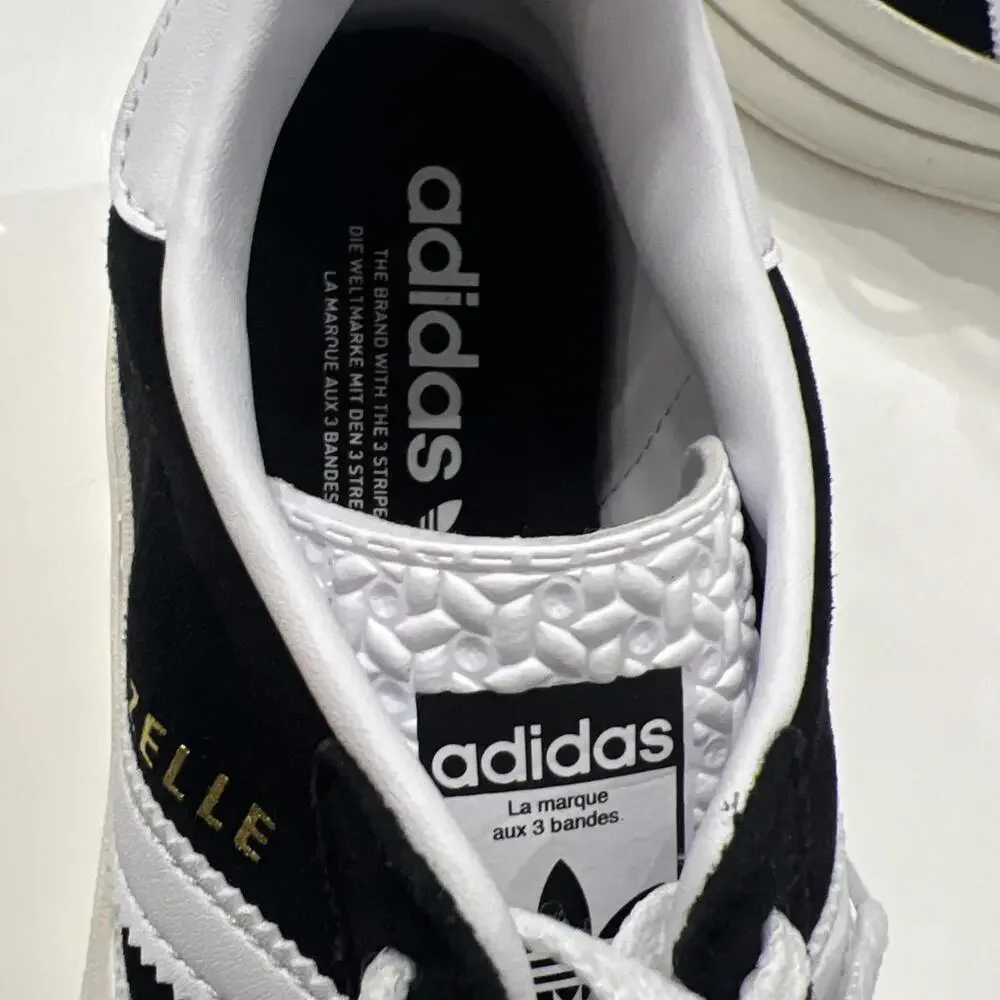 Adidas Gazelle Bold Platform Sneakers Shoes Black White HQ6912 Women’s Size 11 - Picture 4 of 5